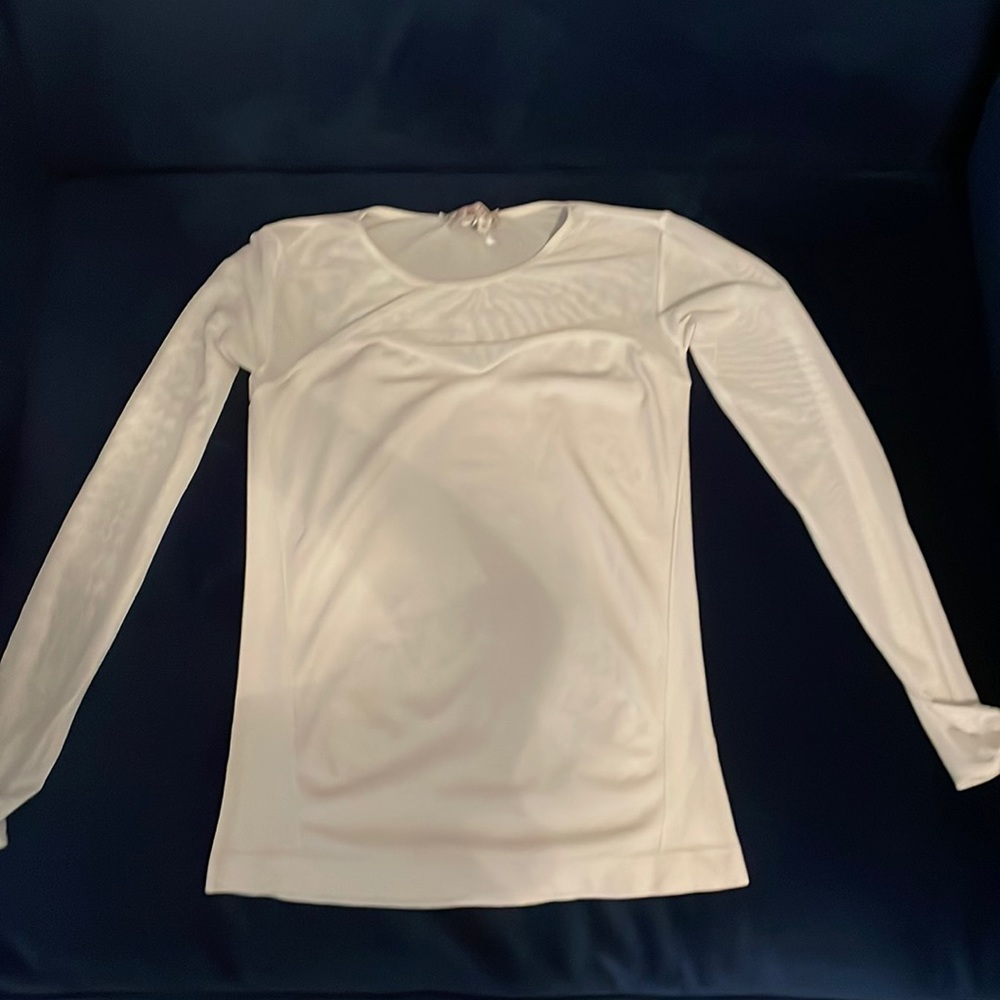 F&F one size white long sleeve t-shirt with mesh top